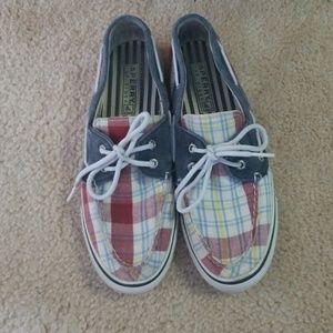 Plaid-Cloth Sperrys